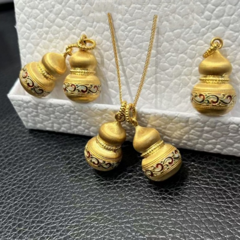 Ethnic Fashion Boutique - 18K 금 호화로운 구름 모양 호리병