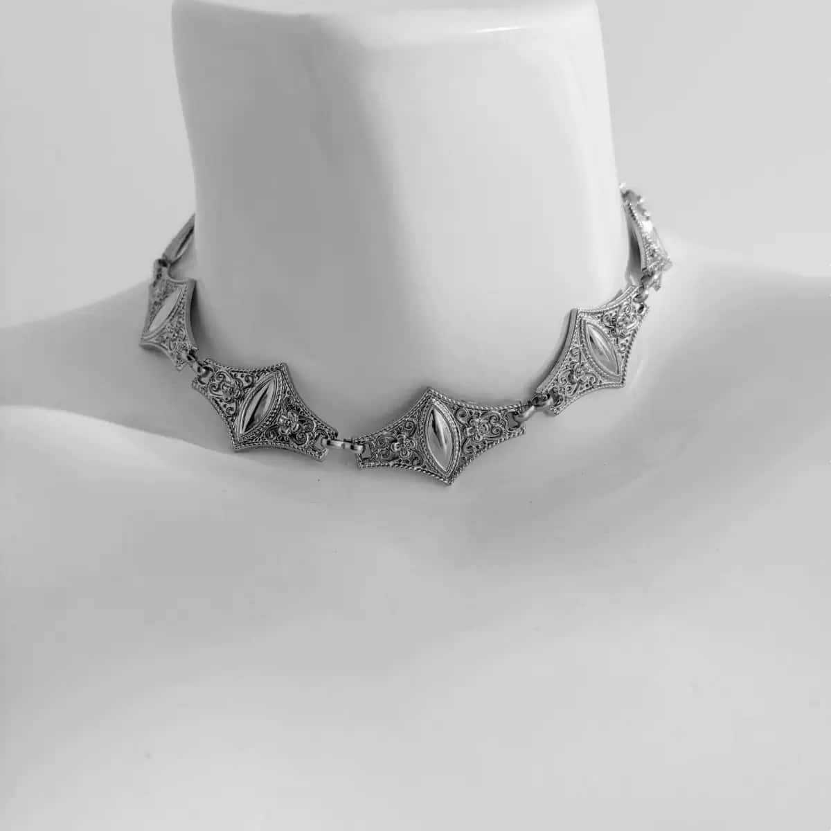 힙합 펑크 보헤미안 에스닉 초커 목걸이 실버 컬러 조각 - Ethnic Fashion Wear For Women 리뷰 및 가격