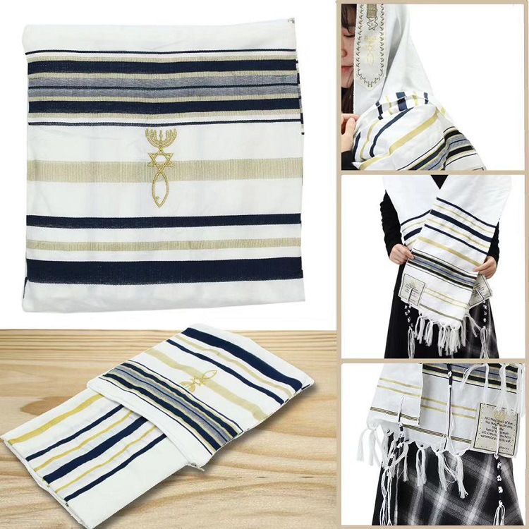 유대교 탈릿 이스라엘 기도 숄 블루 실버 탈리스 스카프 - Ethnic Fashion For Men 리뷰 및 가격