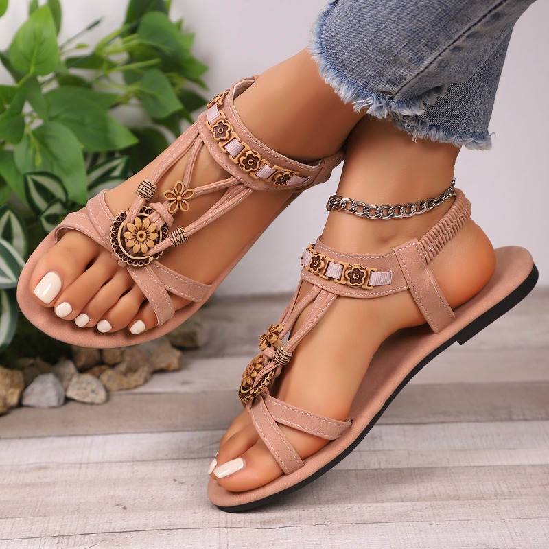 빈티지 에스닉 바람 부드러운 단독 샌들 여성 Boho  - The Ethnic Fashion 리뷰 및 가격