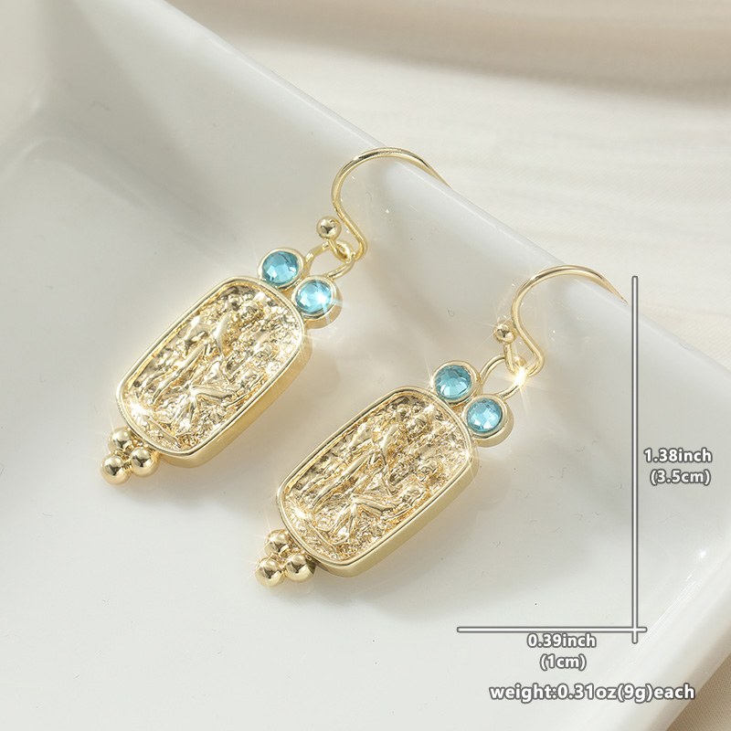 빈티지 인레이드 바다색 CZ 드롭 여성용 귀걸이 에스닉 - Ethnic Fashion Wear For Women 리뷰 및 가격